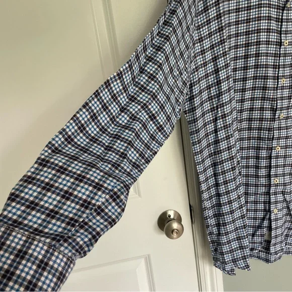 3 for $30 | Peter Millar Grandi & Rubinelli Blue Plaid Button Up Shirt - Picture 3 of 13